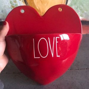 Rae Dunn Valentines Love Heart Ceramic Red